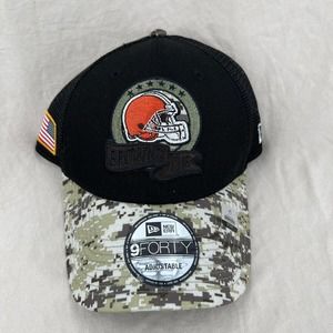 Cleveland‎ Browns Trucker Hat Snapback OS NFL New Era Camo Military Salute